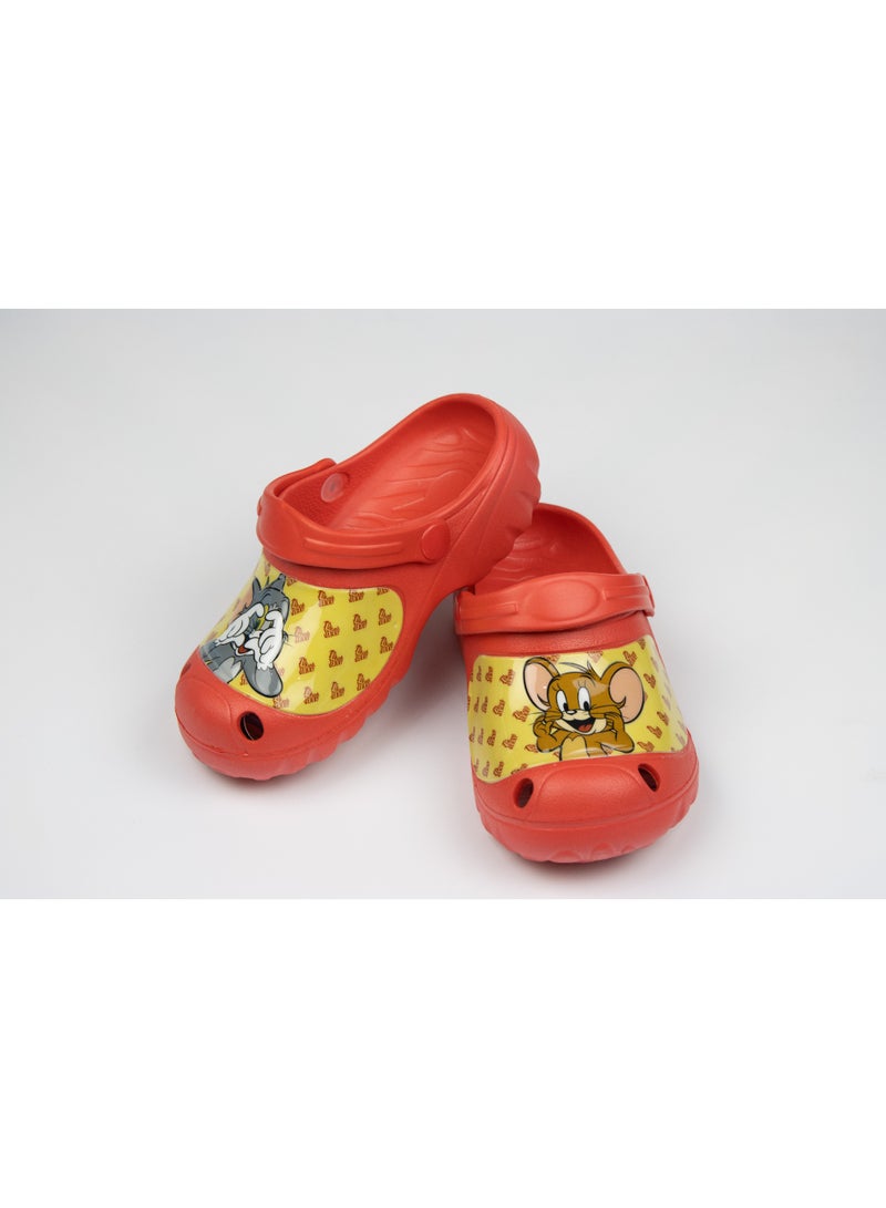Tom & Jerry Kids Clogs -Lightweight & Comfortable Slip-On Footwear for Boys- Red - Image 2