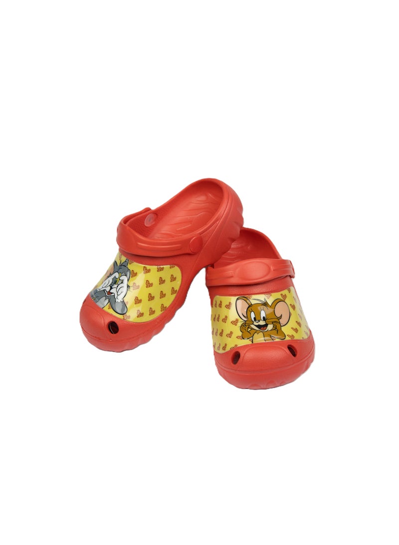 Tom & Jerry Kids Clogs -Lightweight & Comfortable Slip-On Footwear for Boys- Red - Image 3