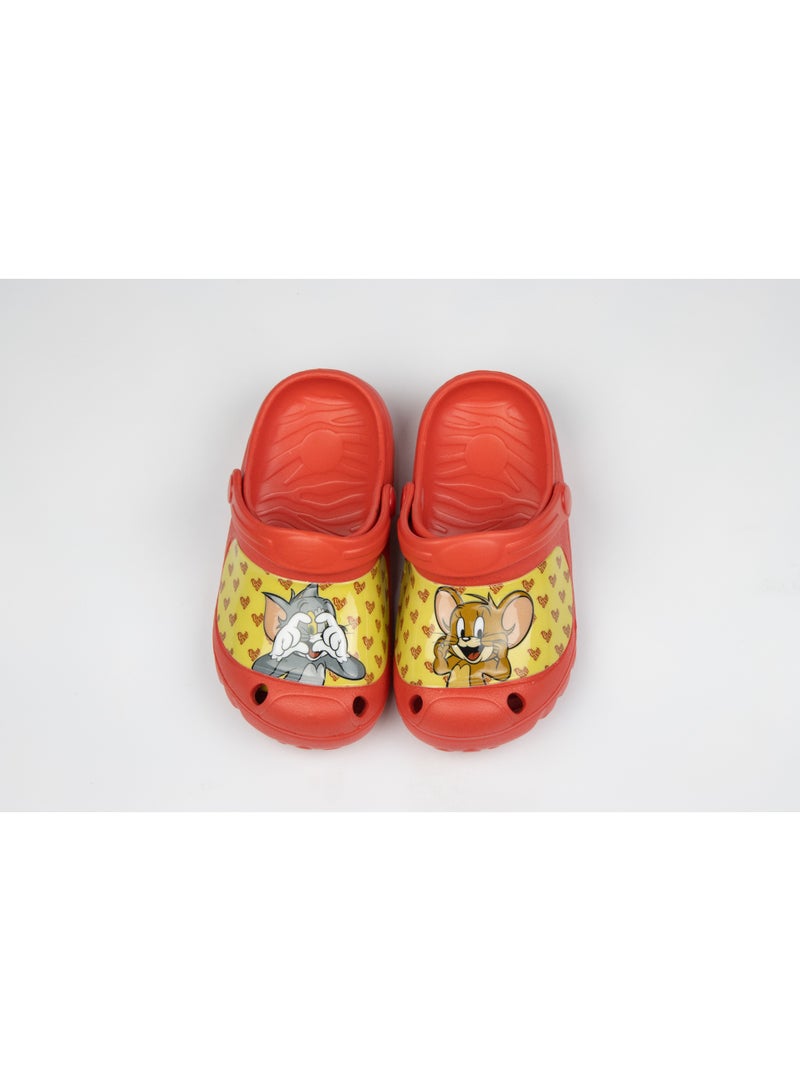 Tom & Jerry Kids Clogs -Lightweight & Comfortable Slip-On Footwear for Boys- Red - Image 1