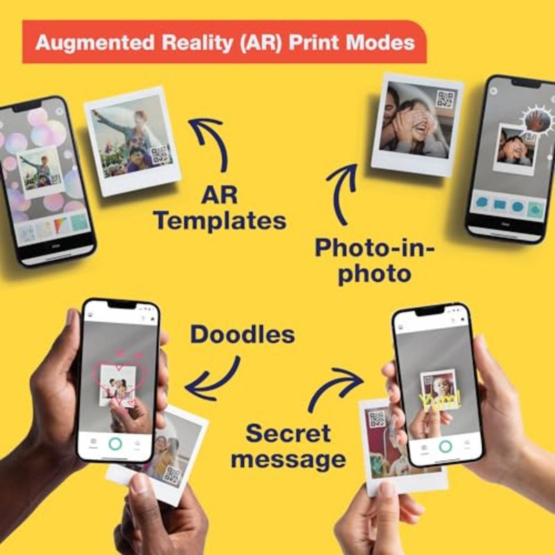 طابعة Instax Square Link للهواتف الذكية لطباعة الصور الفورية، هيكل بلاستيكي، لون أبيض رماد، اتصال محمول ولاسلكي - Image 3