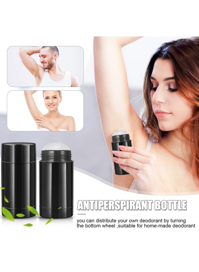SYOSI - Empty Round Deodorant Containers 2.5 Oz Twist Up Filling Stick Deodorant Container Plastic Deodorant Bottles Refillable Lip Balm Tube for Lipstick Crayon Chapstick DIY Make Own Deodorant(Black) - Image 1