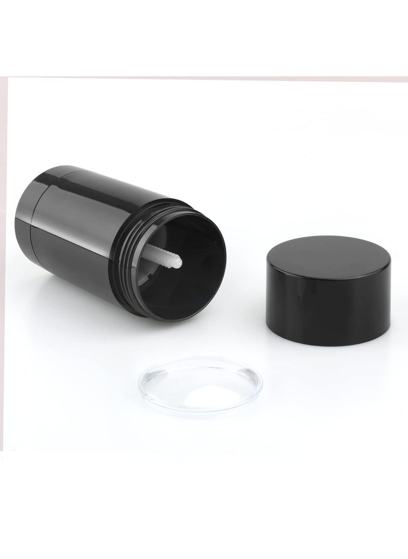 SYOSI - Empty Round Deodorant Containers 2.5 Oz Twist Up Filling Stick Deodorant Container Plastic Deodorant Bottles Refillable Lip Balm Tube for Lipstick Crayon Chapstick DIY Make Own Deodorant(Black) - Image 1