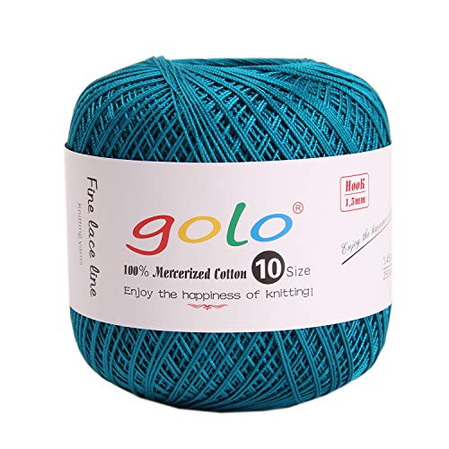 golo Crochet Thread Size10 Cotton Yarn for Crochetting Blue Yarn 6-661 - Image 1