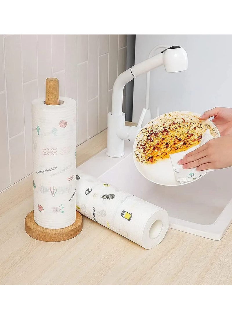 Y&D - Reusable Paper Towels Roll, Friendly Disposable Cleaning for Kitchen with Printed Design, Eco Products, Rolls Absorbent, Dry Quickly (50 Count / Pack) - Image 1