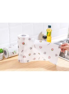 Reusable Paper Towels Roll, Friendly Disposable Cleaning for Kitchen with Printed Design, Eco Products, Rolls Absorbent, Dry Quickly (50 Count / Pack)