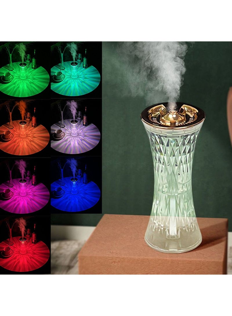 DubaiGallery Crystal Lamp Humidifier Air Humidifier Touch Night Light Cool Fogger Mister LED Room Decor Lights Home Documents  - Image 4