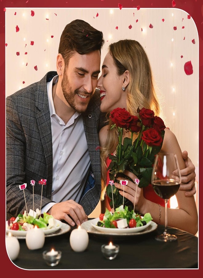 KIGEAPUEL ١٠٠ عود أسنان على شكل قلب، أعواد كوكتيل لعيد الحب، أعواد أسنان من الخيزران، أعواد مقبلات، أسياخ فواكه، كب كيك، أعواد كوكتيل لعيد الحب، أعياد الميلاد، حفلات الزفاف - Image 4