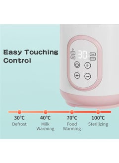 MarlaMall Baby Milk Warmer, 8-in-1 Fast Baby Bottle Warmer for Breastmilk or Formula, Accurate Temperature Control, 24H Keep, Food Heater&Defrost BPA-Free Bottle Warmer for All Bottles (Pink)  - Image 4