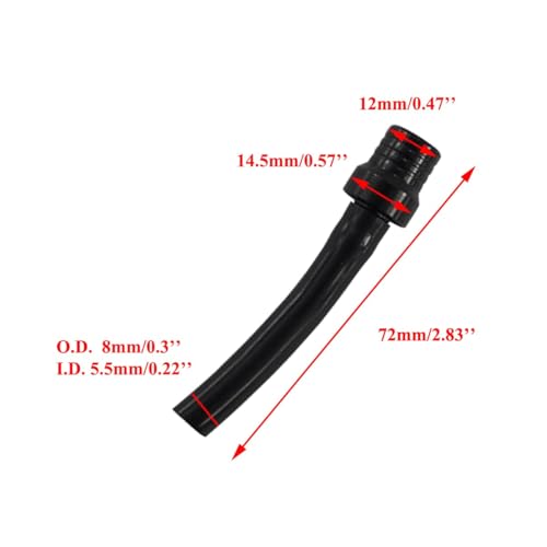 PRO BAT 10 Pack One Way ATV Dirt Bike Fuel Tank Cap Gas Cap Tube Vent Breather for PW50 PW80 TW200 CRF XR CR Dirt Bike All Quads Off-road Motorcycle, Black&Silver - Image 2