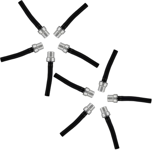 PRO BAT 10 Pack One Way ATV Dirt Bike Fuel Tank Cap Gas Cap Tube Vent Breather for PW50 PW80 TW200 CRF XR CR Dirt Bike All Quads Off-road Motorcycle, Black&Silver - Image 1