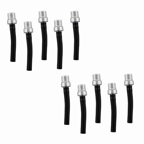 PRO BAT 10 Pack One Way ATV Dirt Bike Fuel Tank Cap Gas Cap Tube Vent Breather for PW50 PW80 TW200 CRF XR CR Dirt Bike All Quads Off-road Motorcycle, Black&Silver - Image 3