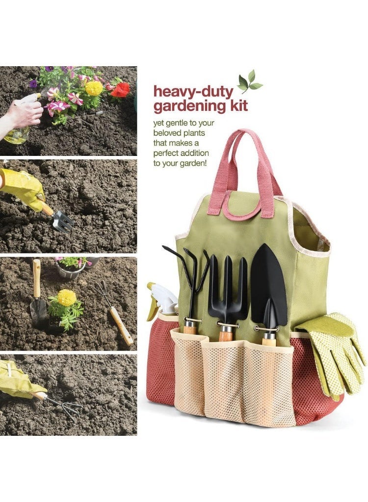 YelaJoy Gardening Tools Set of 9，Complete Garden Tool Kit Comes With Bag & Gloves, Garden Tool Set with Spray-Bottle Indoors & Outdoors, Durable Garden Tools Set, Ideal Garden Tool Kit Gifts for Women & Men - Image 3