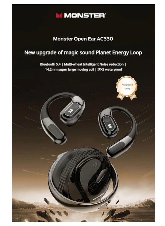 Monster Open Ear AC330 Open Ear Earphone Bluetooth 5.4 Wireless Earphone IPX5 Waterproof Sport Earphone With Mic Earbuds  - Image 2