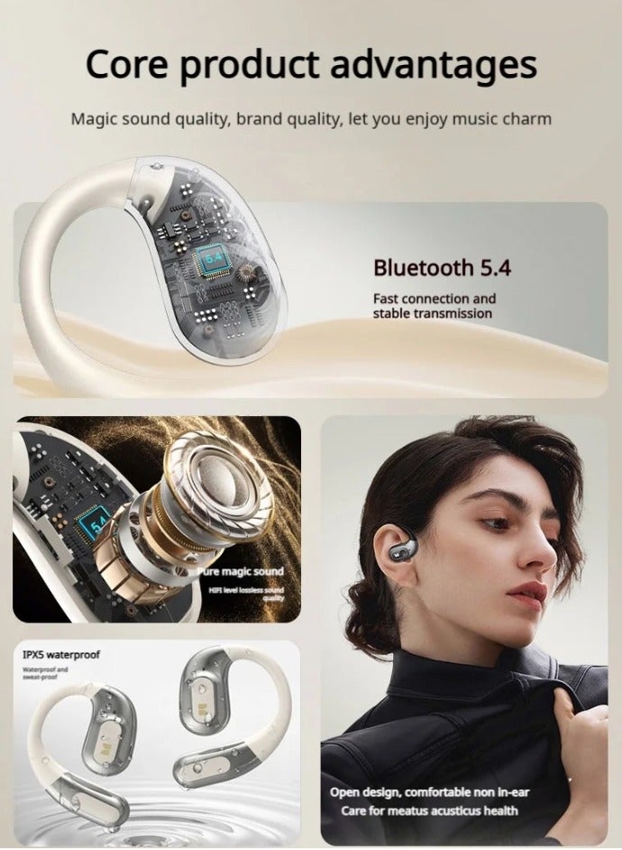 Monster Open Ear AC330 Open Ear Earphone Bluetooth 5.4 Wireless Earphone IPX5 Waterproof Sport Earphone With Mic Earbuds  - Image 3
