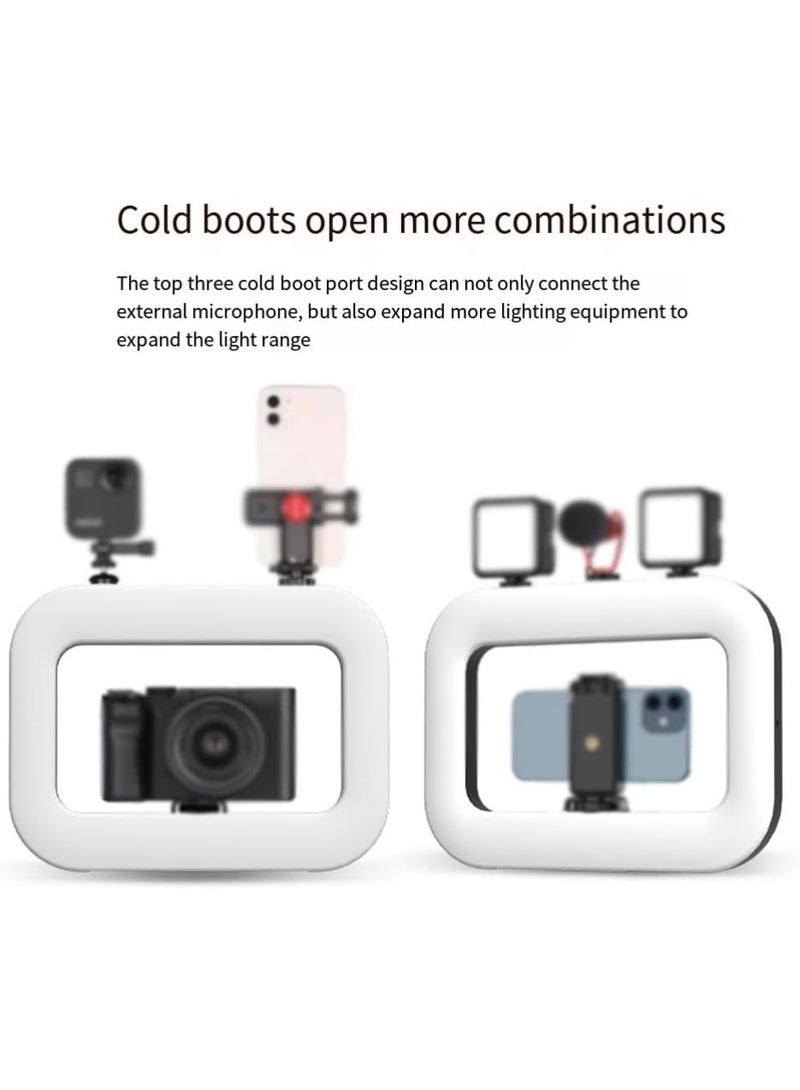 Rechargeable selfie portable ring light, mobile video stabilizer, with 4400mAh built-in battery, used for 360 degree photos, selfie handheld fill light, adjustable tri color fill light (without trip - Image 5