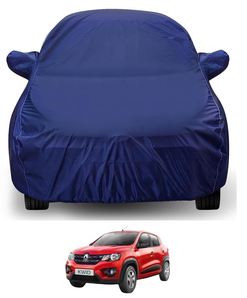 Auto Hub Car Cover Compatible with Renault Kwid with Mirror Pocket, Water Resistant, Triple Stitched, Kwid Car Cover- Navy - Image 1