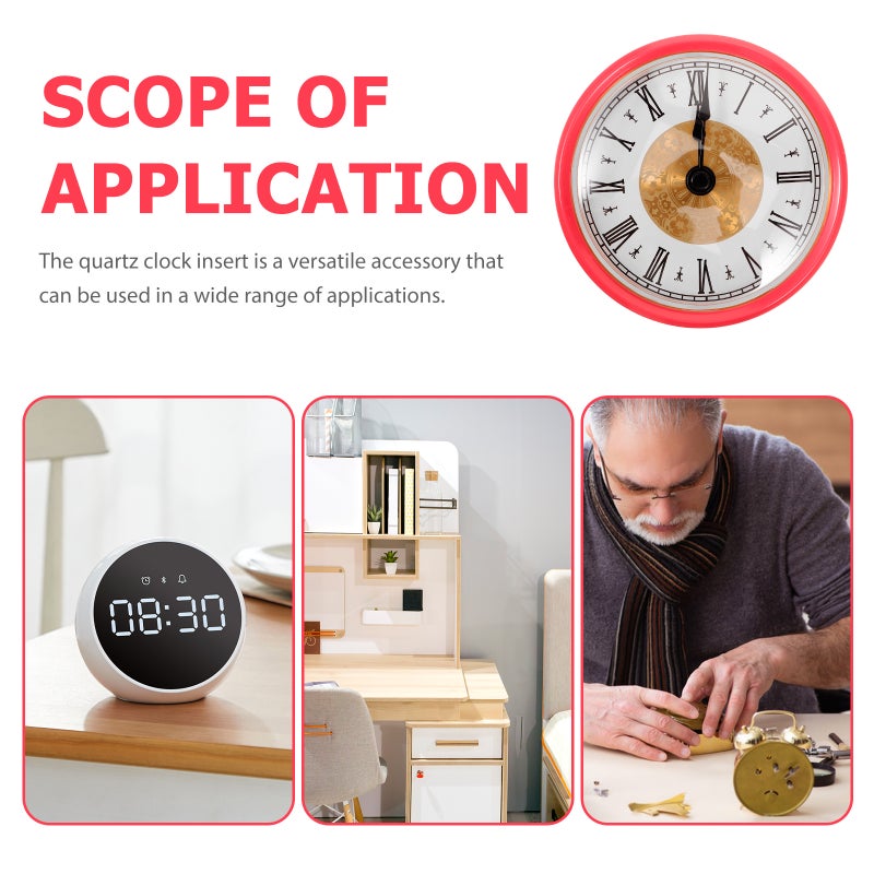 Retro Clock Insert Round Quartz Clock Insert with Roman Numerals for Replacement - Image 5