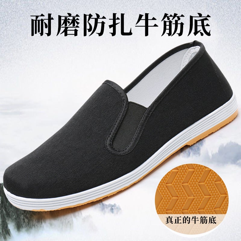 Summer Old Beijing Cloth Shoes Men's Casual Shoes Non-slip Wear-resistant Beef Sole Slip-on Chinese Style Shoes Men's Trendy - Image 4