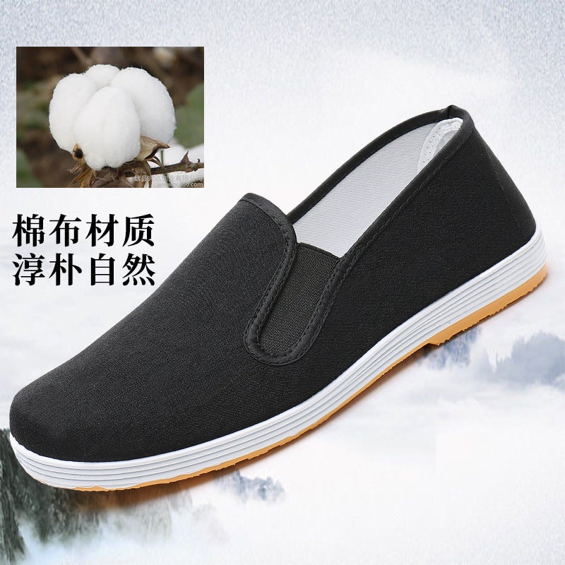 Summer Old Beijing Cloth Shoes Men's Casual Shoes Non-slip Wear-resistant Beef Sole Slip-on Chinese Style Shoes Men's Trendy - Image 3