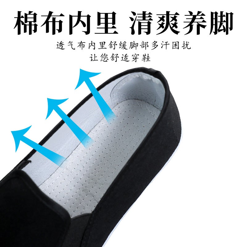 Summer Old Beijing Cloth Shoes Men's Casual Shoes Non-slip Wear-resistant Beef Sole Slip-on Chinese Style Shoes Men's Trendy - Image 5