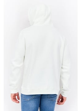 CROSSHATCH Men Hooded Brand Logo Long Sleeves Sweatshirt, White  - Image 3
