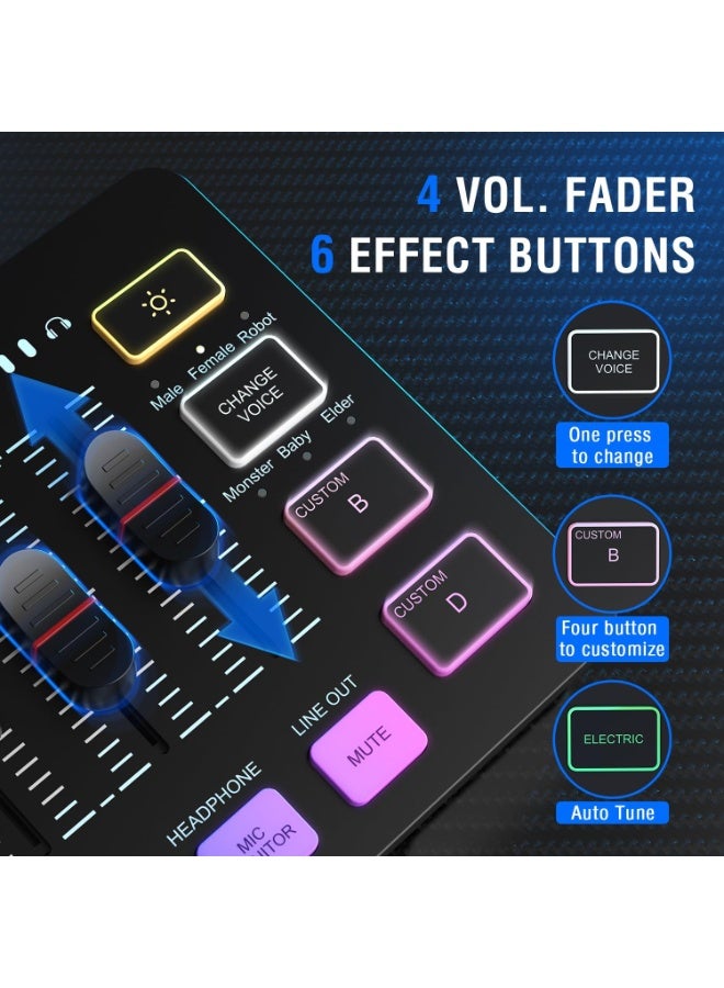 FIFINE Gaming Equipment Bundle, Dynamic XLR/USB Gaming Microphone Set with Streaming Audio Mixer for Podcast Recording Video Vocal, RGB Gamer Set with Volume Fader/XLR Interface for PC-AmpliGame KS5 - Image 3