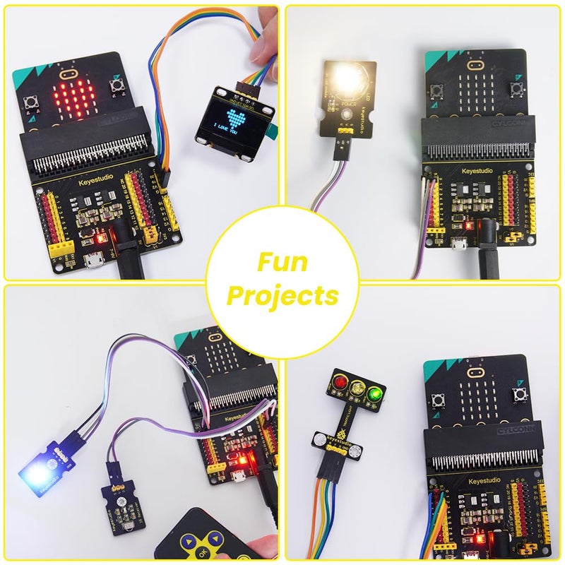 KEYESTUDIO 45 Sensors Starter Kit for BBC Microbit V2.2 V2 V1.5 (Without Micro:bit), Sensor Breakout Board, i2c LCD, Buzzer, 5v Relay with Tutorials 57 Courses Coding for Teens Adults 15+ - Image 2