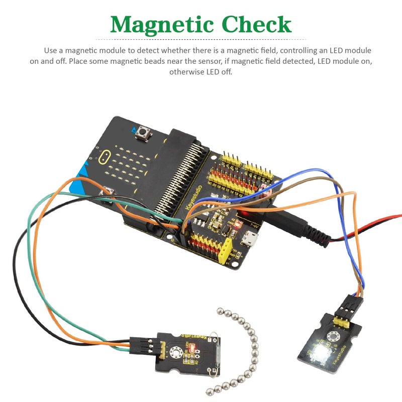 KEYESTUDIO 45 Sensors Starter Kit for BBC Microbit V2.2 V2 V1.5 (Without Micro:bit), Sensor Breakout Board, i2c LCD, Buzzer, 5v Relay with Tutorials 57 Courses Coding for Teens Adults 15+ - Image 3