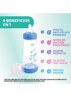 Perfect 5 Silicone Feeding Bottle 300ML, Fast Flow, 4M+, Blue - pzsku/Z6099F444865B14B61534Z/45/_/1722335153/5b97bbb7-e596-43c4-b1ec-6a7bca42f39d