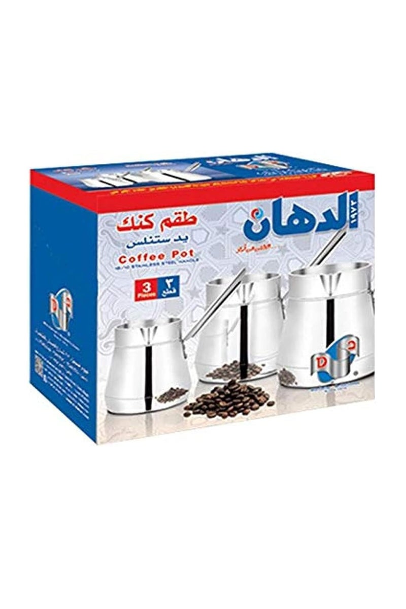 الدهان طقم كنكة قهوة بيد من فولاذ مقاوم للصدأ 18/10 من الدهان مكون من 3 قطع مقاس 1 سم و2 سم و3 سم 6221124006110 - Image 1