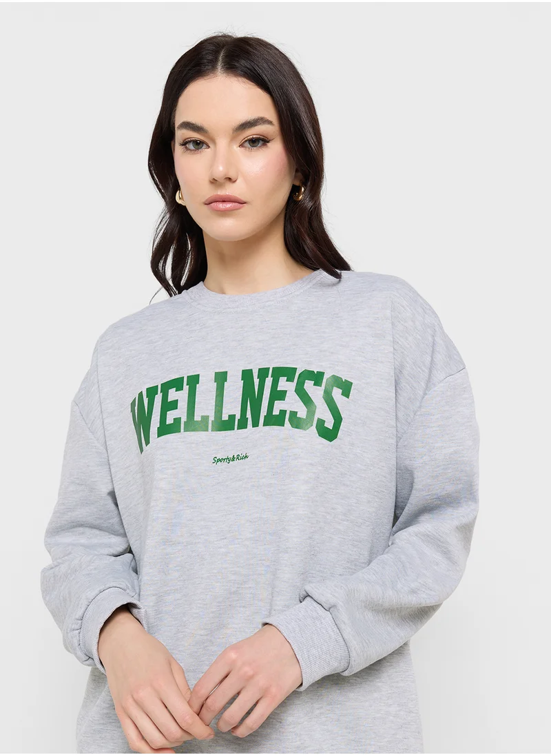 Ginger Oversized Embroidered Slogan Sweatshirt