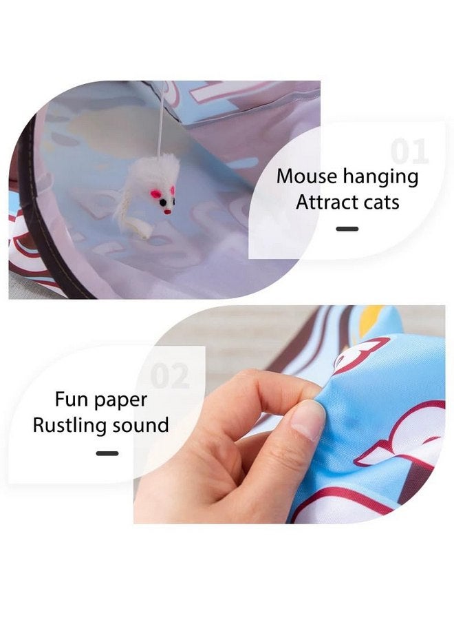 Creative Potato Chip Bag Folding Ring Paper Cat Tunnel Cat Toy Self High Fun Hide and Seek Rolling Dragon Channel Cat Drill Bag with Hanging Toy Pet Supplies (Orang)  - Image 3