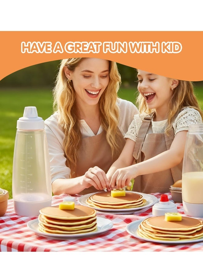 Pancake Batter Dispenser Bottle With Mixing Ball Measuring Marks - Image 5