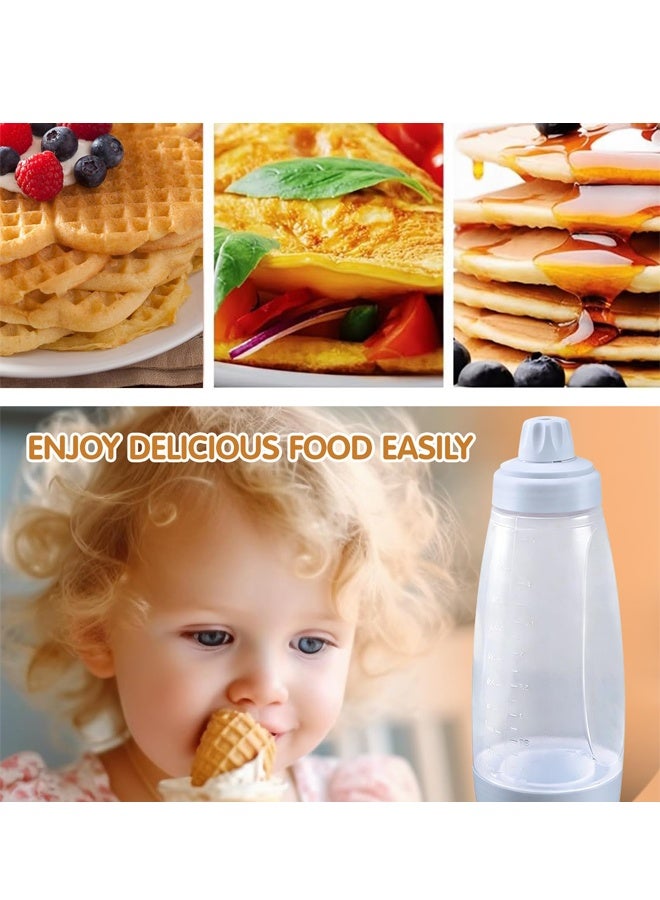 Pancake Batter Dispenser Bottle With Mixing Ball Measuring Marks - Image 4
