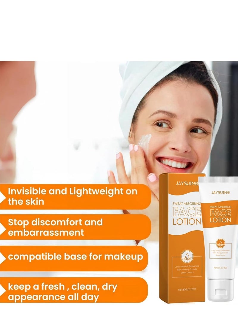 Jaysuing - Face Antiperspirant Sweat Absorbing Lotion, Face Anti Sweat Lotion, Face Sweat Blocker, Antiperspirant and Oil Control Lotion for Face, Forehead and Scalp, Reduces Face and Body Sweating 60g - Image 1