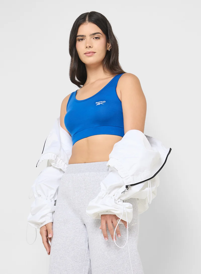 ريبوك Luna Scoop Neck Small Logo Bra Top