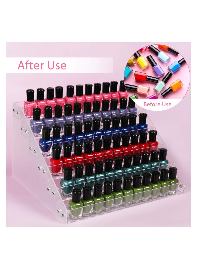 ORiTi Nail Polish Organizers and Storage 6 Layers Clear Acrylic - Image 2