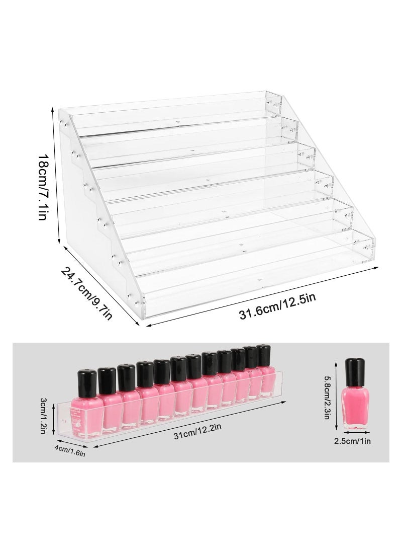 ORiTi Nail Polish Organizers and Storage 6 Layers Clear Acrylic - Image 3