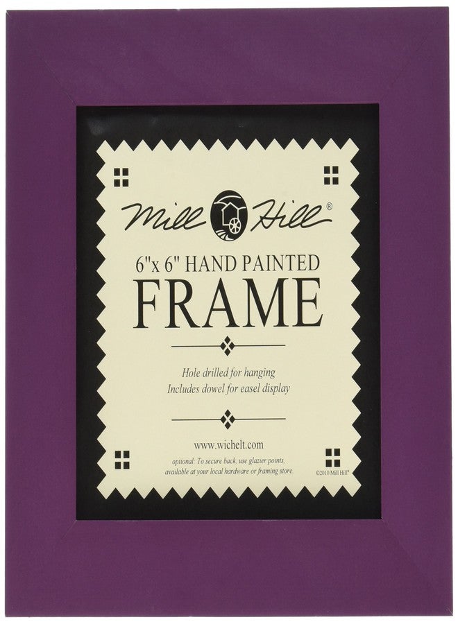 Mill Hill Wooden Frame, 6 by 6-Inch, Matte Purple - Image 1