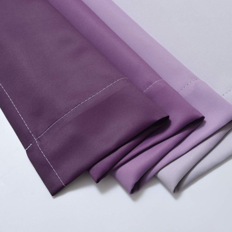 COSVIYA Rod Pocket Ombre Room Darkening Curtains 84 inch Length 2 Panels  Purple and Grayish White Gradient Drapes Light Blocking Insulated Thermal Window Curtains for Bedroom/Living Room 52x84 inches - Image 5