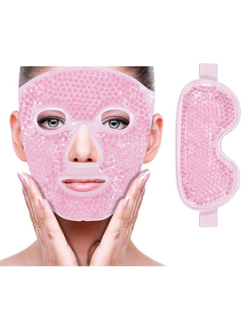 Sharpdo Cold Face Eye Mask Ice Pack Reduce Face Puff,Dark Circles,Gel Beads Hot Heat Cold Compress Pack,Face SPA for Woman Sleeping, Pressure, Headaches, Skin Care - Image 1