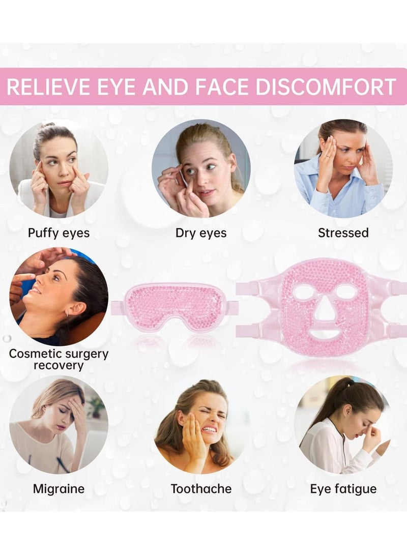 Sharpdo Cold Face Eye Mask Ice Pack Reduce Face Puff,Dark Circles,Gel Beads Hot Heat Cold Compress Pack,Face SPA for Woman Sleeping, Pressure, Headaches, Skin Care - Image 5