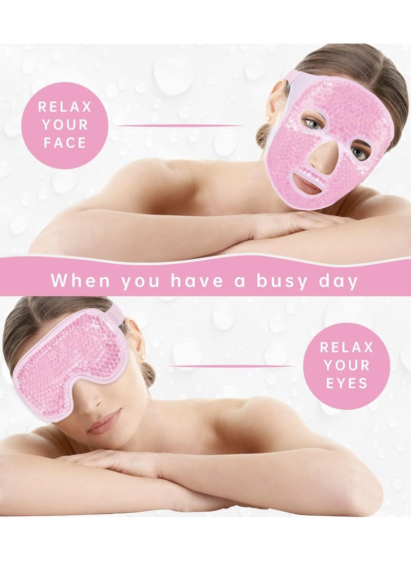 Sharpdo Cold Face Eye Mask Ice Pack Reduce Face Puff,Dark Circles,Gel Beads Hot Heat Cold Compress Pack,Face SPA for Woman Sleeping, Pressure, Headaches, Skin Care - Image 3