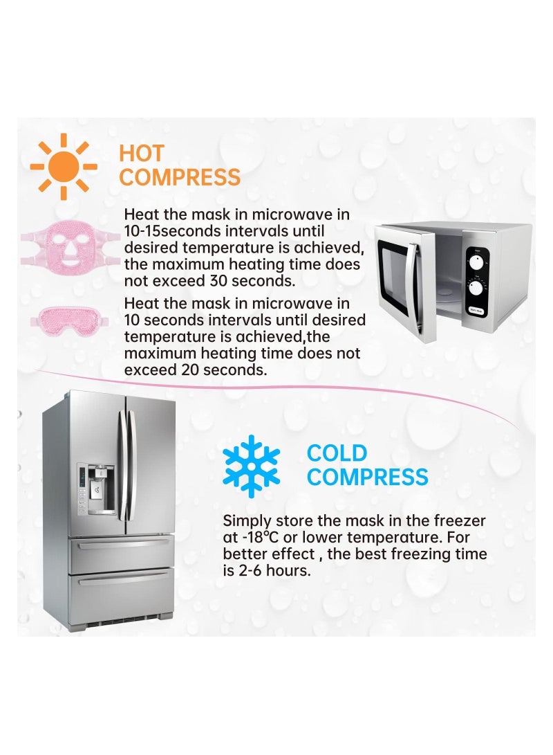 Sharpdo Cold Face Eye Mask Ice Pack Reduce Face Puff,Dark Circles,Gel Beads Hot Heat Cold Compress Pack,Face SPA for Woman Sleeping, Pressure, Headaches, Skin Care - Image 4