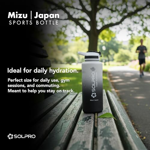 Solpro Mizu Japan Sipper Water Bottle 1500 ml, Leakproof BPA Free Sipper Water bottle, 1.5 litre sipper for men women adults, Water Bottle for Gym, Travel, Workout, School, College (White/Black) - Image 4