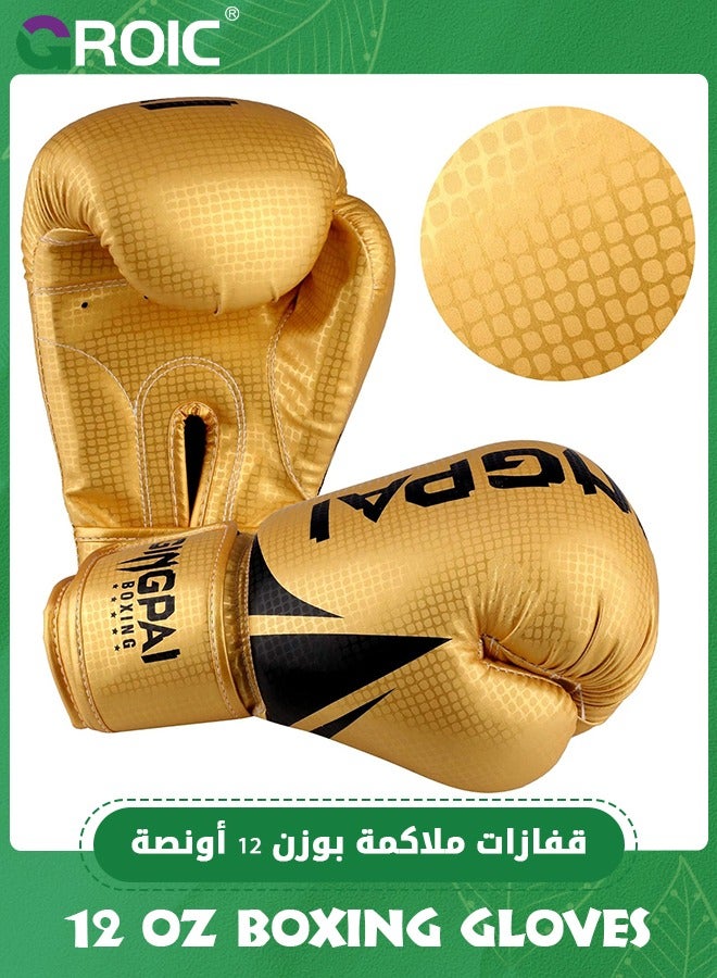GROIC 12 OZ Boxing Gloves Men Women with Hand Wraps for Boxing, Muay Thai, Kickboxing, Punching Bag Workout traing and Sparing Gear Complete Boxing Kit - Image 5