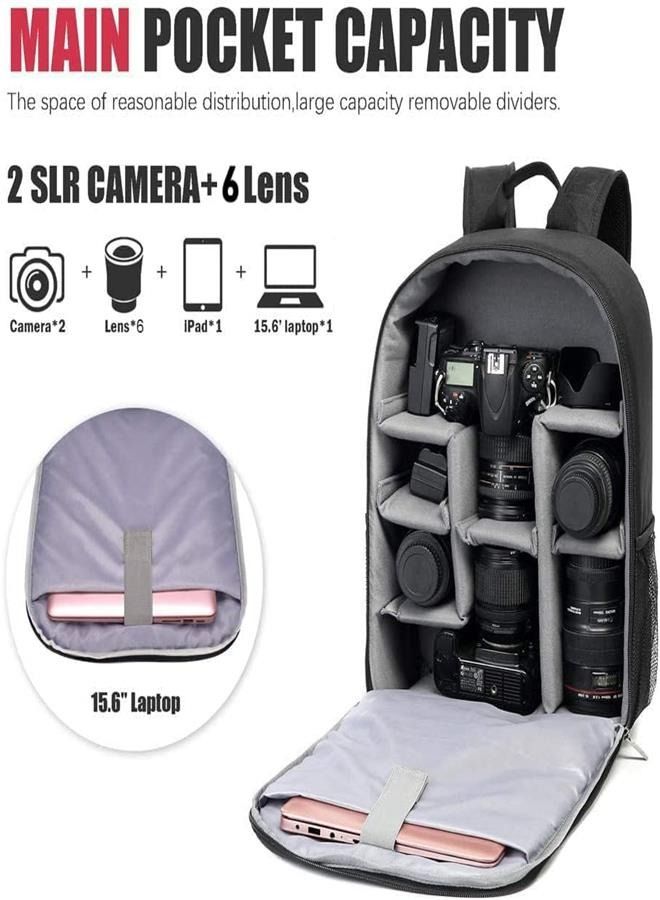 Camera Backpack Bag Professional for SLR DSLR Mirrorless Camera Waterproof Camera Case Compatible with Sony Canon Nikon Camera and Lens Tripod Accessories  - Image 3