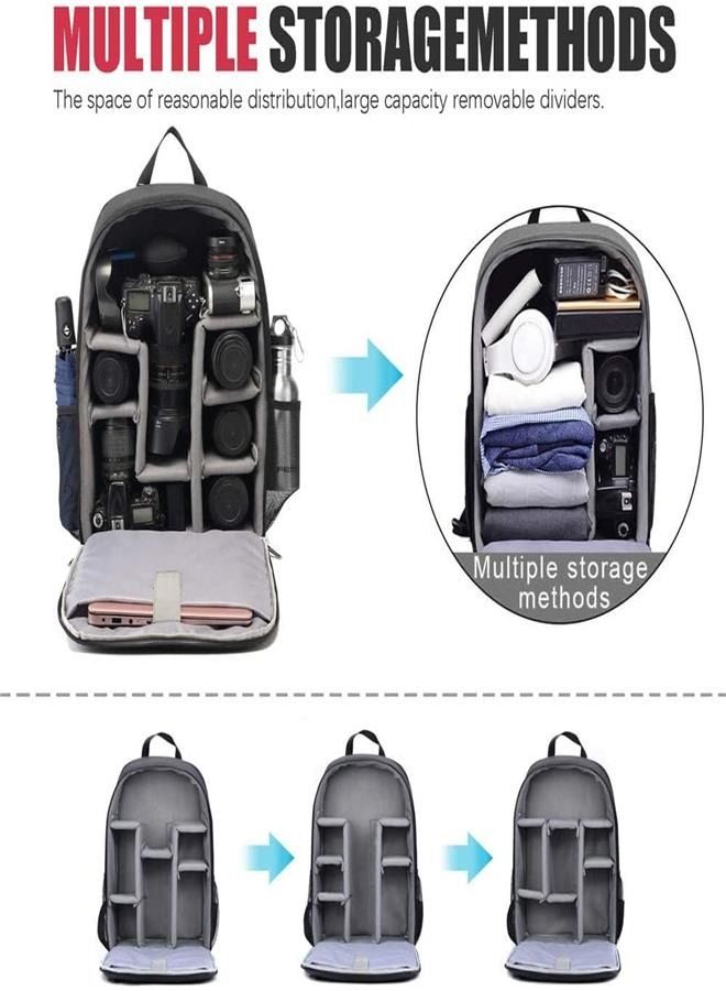 Camera Backpack Bag Professional for SLR DSLR Mirrorless Camera Waterproof Camera Case Compatible with Sony Canon Nikon Camera and Lens Tripod Accessories  - Image 4