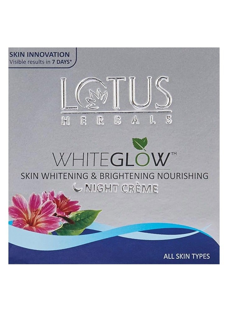 Lotus Herbal White Glow Skin Whitening and Brightening Nourishing Night Cream 60g  - Image 1