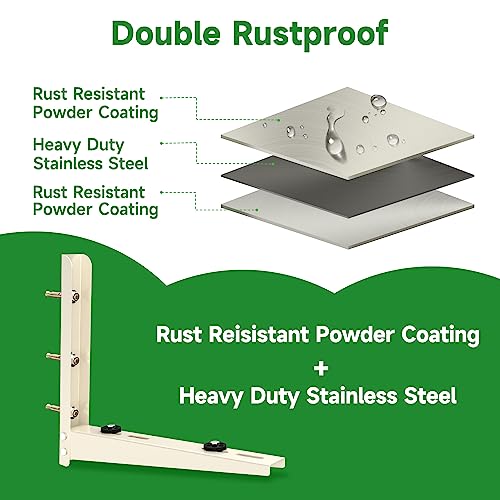Cestluck Mini Split AC Bracket: Wall Mount for Ductless Mini Split AC/ Heating System 9000 12000 18000 24000 BTU, Foldable Wall Mounting Bracket Air Conditioning Support, Max 400 LBS - Image 3